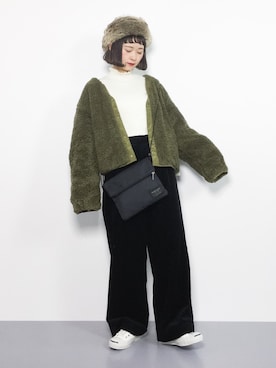 「ちょこびおすすめ」｜「アイテム（ブルゾン）」を使った、チョコビさん（レディース・154cm）の冬コーディネート