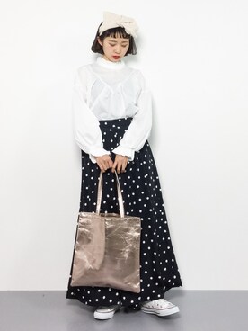 「青文字系」｜チョコビさん（レディース・154cm）の冬コーディネート