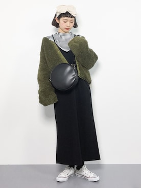 「ちょこびおすすめ」｜「アイテム（ブルゾン）」を使った、チョコビさん（レディース・154cm）の冬コーディネート