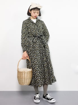 「ちょこびおすすめ」｜「アイテム（シャツワンピース）」を使った、チョコビさん（レディース・154cm）の冬コーディネート