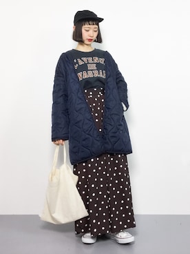 「キルティングコート」｜チョコビさん（レディース・154cm）の冬コーディネート