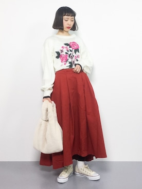 「青文字系」｜チョコビさん（レディース・154cm）の冬コーディネート