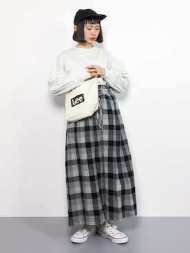 「chambre de charme（シャンブルドゥシャーム）のアイテム（スカート）」を使った、チョコビさん（レディース・154cm）の冬コーディネート