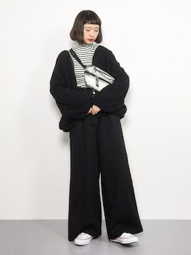 「ちょこびおすすめ」｜「アイテム（ブルゾン）」を使った、チョコビさん（レディース・154cm）の冬コーディネート