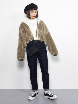 「TONE SELECT GOODS（トーンセレクトグッズ）のアイテム」を使った、チョコビさん（レディース・154cm）の冬コーディネート
