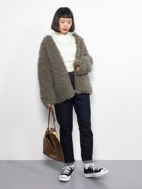「RAY CASSIN（レイカズン）のアイテム（ブルゾン）」を使った、チョコビさん（レディース・154cm）の冬コーディネート
