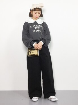 「reca（レカ）のアイテム（チノパンツ）」を使った、チョコビさん（レディース・154cm）の冬コーディネート