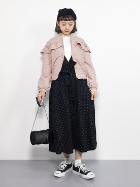 「reca（レカ）のアイテム（ブルゾン）」を使った、チョコビさん（レディース・154cm）の春コーディネート