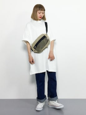 Tシャツ カットソーを使った 腕まくり のレディース人気ファッションコーディネート ユーザー ショップスタッフ Wear