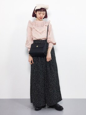 「and R（アンドアール）のアイテム（シャツ/ブラウス）」を使った、チョコビさん（レディース・154cm）の春コーディネート