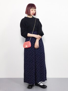 「Samansa Mos2 blue（サマンサモスモスブルー）のアイテム（パンツ）」を使った、チョコビさん（レディース・154cm）の春コーディネート