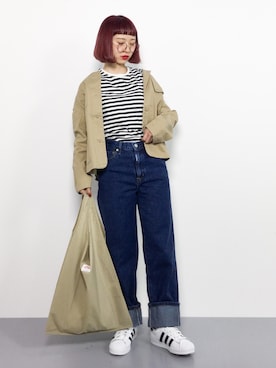 「ちょこびおすすめ」｜「アイテム（ジャケット/アウター）」を使った、チョコビさん（レディース・154cm）の春コーディネート