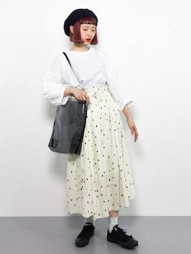 「proef（プロエフ）のアイテム（バッグ）」を使った、チョコビさん（レディース・154cm）の春コーディネート