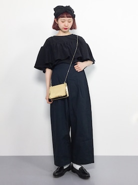 「chambre de charme（シャンブルドゥシャーム）のアイテム（パンツ）」を使った、チョコビさん（レディース・154cm）の春コーディネート