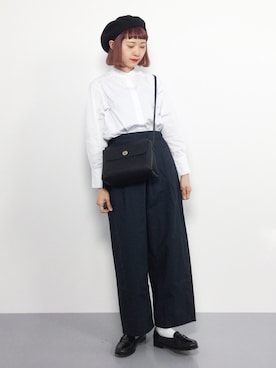 「chambre de charme（シャンブルドゥシャーム）のアイテム（パンツ）」を使った、チョコビさん（レディース・154cm）の春コーディネート