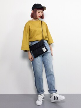 「Ameri（アメリ）のアイテム（パンツ）」を使った、チョコビさん（レディース・154cm）の春コーディネート