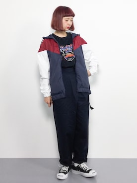 「RAY CASSIN（レイカズン）のアイテム（ブルゾン）」を使った、チョコビさん（レディース・154cm）の春コーディネート