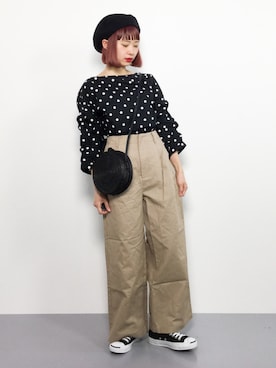 「kakatoo（カカトゥ）のアイテム」を使った、チョコビさん（レディース・154cm）の春コーディネート