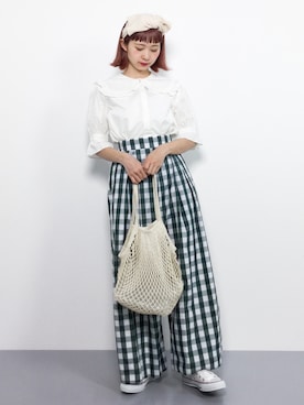 「archives（アルシーヴ）のアイテム（パンツ）」を使った、チョコビさん（レディース・154cm）の春コーディネート