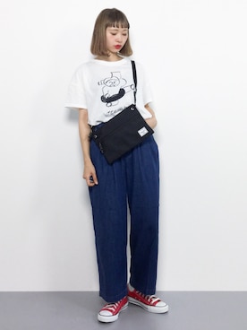 「Herschel Supply（ハーシェルサプライ）のアイテム」を使った、チョコビさん（レディース・154cm）の春コーディネート