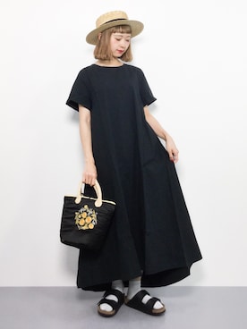 「Supreme.La.La.（シュープリームララ）のアイテム（帽子）」を使った、チョコビさん（レディース・154cm）の夏コーディネート