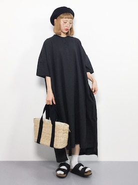 「ちょこび」｜「アイテム（シャツワンピース）」を使った、チョコビさん（レディース・154cm）の夏コーディネート