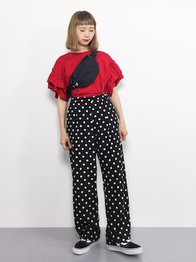 「archives（アルシーヴ）のアイテム（パンツ）」を使った、チョコビさん（レディース・154cm）の夏コーディネート
