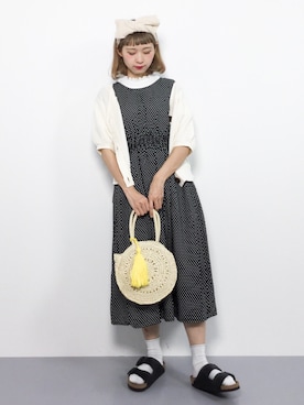 「kutir（クティール）のアイテム（ワンピース/ドレス）」を使った、チョコビさん（レディース・154cm）の夏コーディネート