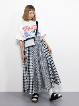 「青文字系」｜チョコビさん（レディース・154cm）の夏コーディネート