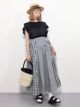 「青文字系」｜チョコビさん（レディース・154cm）の夏コーディネート