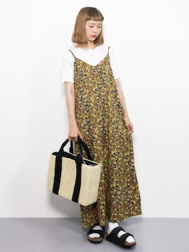 「Samansa Mos2 blue（サマンサモスモスブルー）のアイテム（ワンピース/ドレス）」を使った、チョコビさん（レディース・154cm）の夏コーディネート