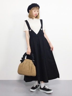「ちょこび」｜「アイテム（ジャンパースカート）」を使った、チョコビさん（レディース・154cm）の夏コーディネート