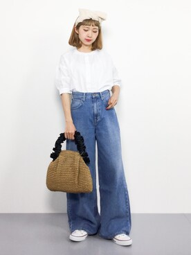 「SAC'S BARJean（サックスバージーン）のアイテム」を使った、チョコビさん（レディース・154cm）の夏コーディネート
