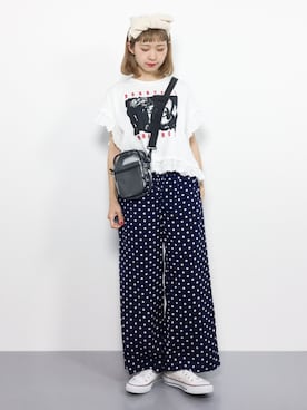 「archives（アルシーヴ）のアイテム（パンツ）」を使った、チョコビさん（レディース・154cm）の夏コーディネート