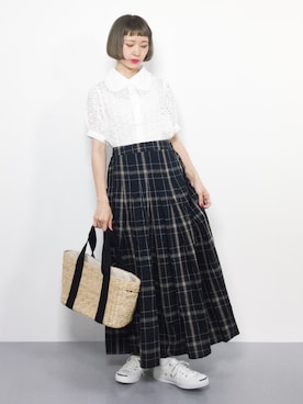 「青文字系」｜チョコビさん（レディース・154cm）の夏コーディネート