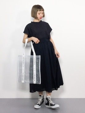 「chambre de charme（シャンブルドゥシャーム）のアイテム（スカート）」を使った、チョコビさん（レディース・154cm）の夏コーディネート