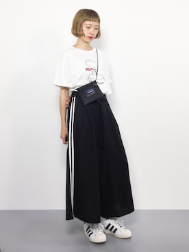 「しまむら（シマムラ）のアイテム（パンツ）」を使った、チョコビさん（レディース・154cm）の夏コーディネート