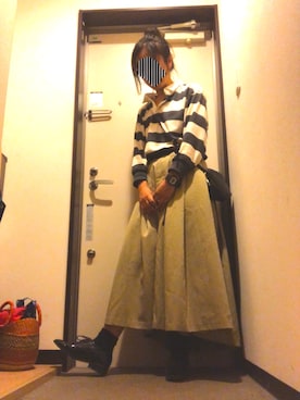 「ラガーシャツ」｜「アイテム（その他シューズ）」を使った、caoさん（レディース・160cm）の秋コーディネート