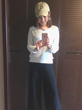 「M.deux（エムドゥ）のアイテム（パンツ）」を使った、suzunaさん（レディース・156cm）の秋コーディネート
