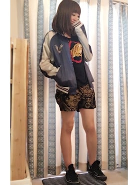 「ALDIES（アールディーズ）のアイテム（その他アウター）」を使った、アオイさん（レディース・160cm）の秋コーディネート