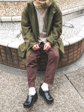 「SENSE OF PLACE by URBAN RESEARCH（センスオブプレイスバイアーバンリサーチ）のアイテム（モッズコート）」を使った、えるちさん（メンズ・169cm）の冬コーディネート