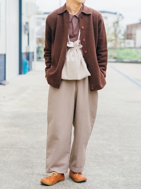 「RELAX（リラックス）のアイテム」を使った、えるちさん（メンズ・170cm）の春コーディネート