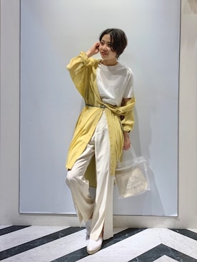 「OZOC（オゾック）のアイテム（トートバッグ）」を使った、mikiさん（レディース・164cm）の夏コーディネート