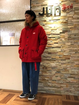 「JUNRED（ジュンレッド）のアイテム（ハンチング/ベレー帽）」を使った、BABAさん（メンズ・177cm）の秋コーディネート