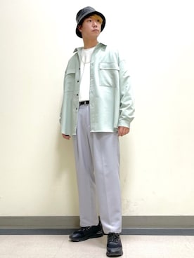 「JUNRED（ジュンレッド）のアイテム（帽子）」を使った、BABAさん（メンズ・177cm）の春コーディネート