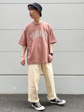 「JUNRED（ジュンレッド）のアイテム（帽子）」を使った、BABAさん（メンズ・177cm）の春コーディネート