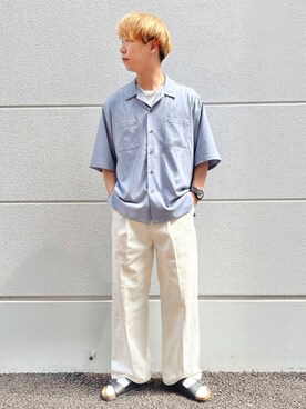 「JUNRED（ジュンレッド）のアイテム（サンダル）」を使った、BABAさん（メンズ・177cm）の春コーディネート