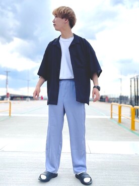 「JUNRED（ジュンレッド）のアイテム（サンダル）」を使った、BABAさん（メンズ・177cm）の春コーディネート