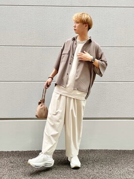 「JUNRED（ジュンレッド）のアイテム（トートバッグ）」を使った、BABAさん（メンズ・177cm）の夏コーディネート