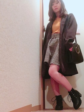 「reca（レカ）のアイテム（チェスターコート）」を使った、Aさん（レディース・149cm）の冬コーディネート